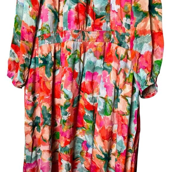 Soft Surroundings Evalina Maxi Dress 2X Plus Floral Chiffon Pockets Tropical - Picture 9 of 12